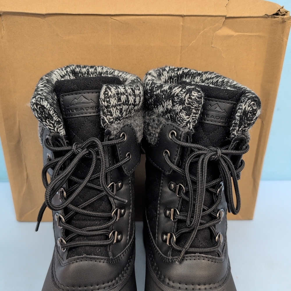 Aleader Women's Waterproof Insulated Snow Laced Boots US 10 Black - Picture 6 of 13